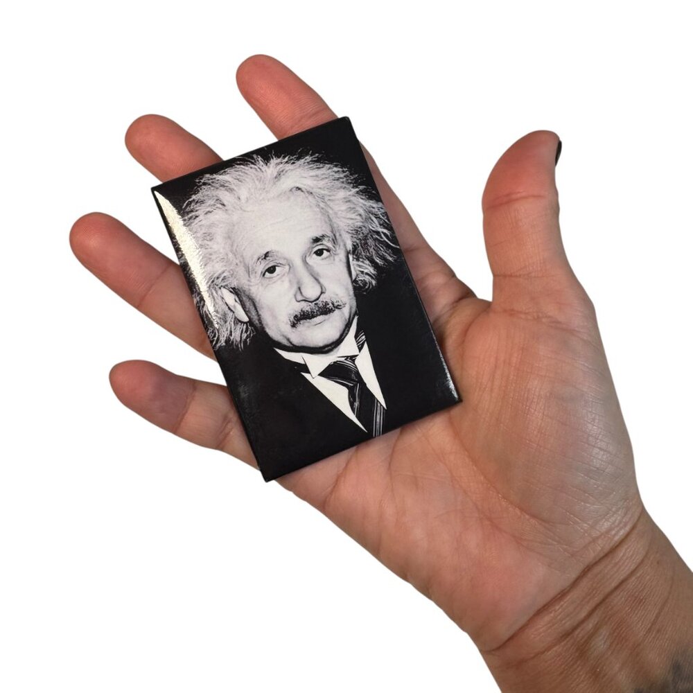 Albert Einstein Magnet Fridge  2" X 3" Black & White Photo Genius Scientist Math - Picture 3 of 3